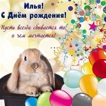 Милый кролик на День рождения Илье